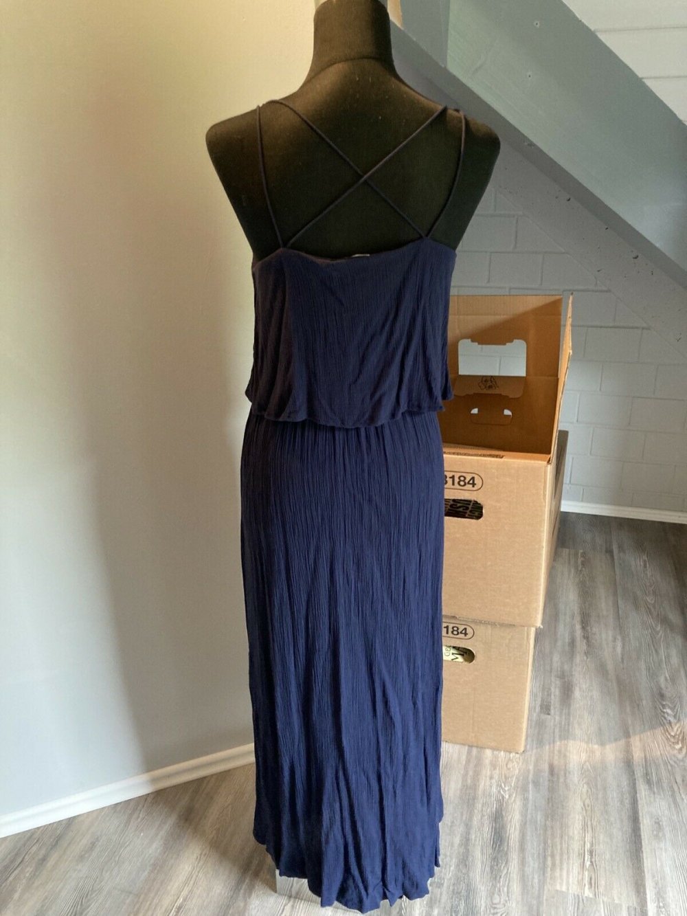 Blaues Maxikleid