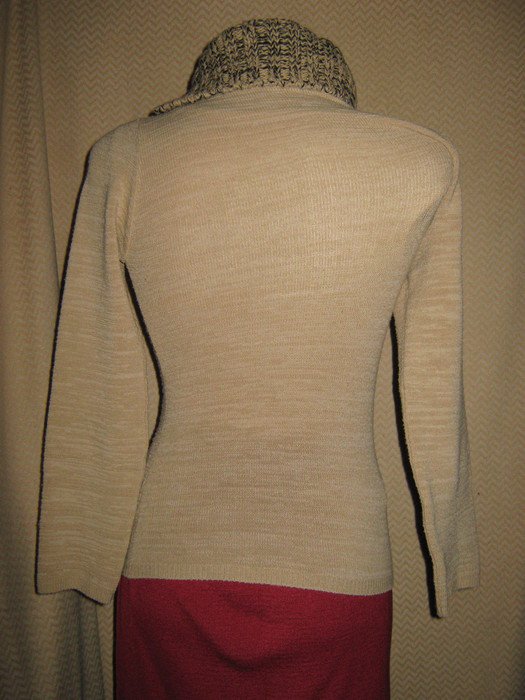NEUw * Ausgefallen * ORIGINAL VINTAGE * wie Rollkragen * DESIGNER * Strick- Pullover * Gr. 34- 36/ XS- S * caramèl- beige - nude *