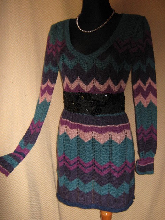  NEU * Kuschelweich * Missioni * Zick-Zack- Style * Mohair * Strick * Mini- KLEID oder Long- PULLOVER 