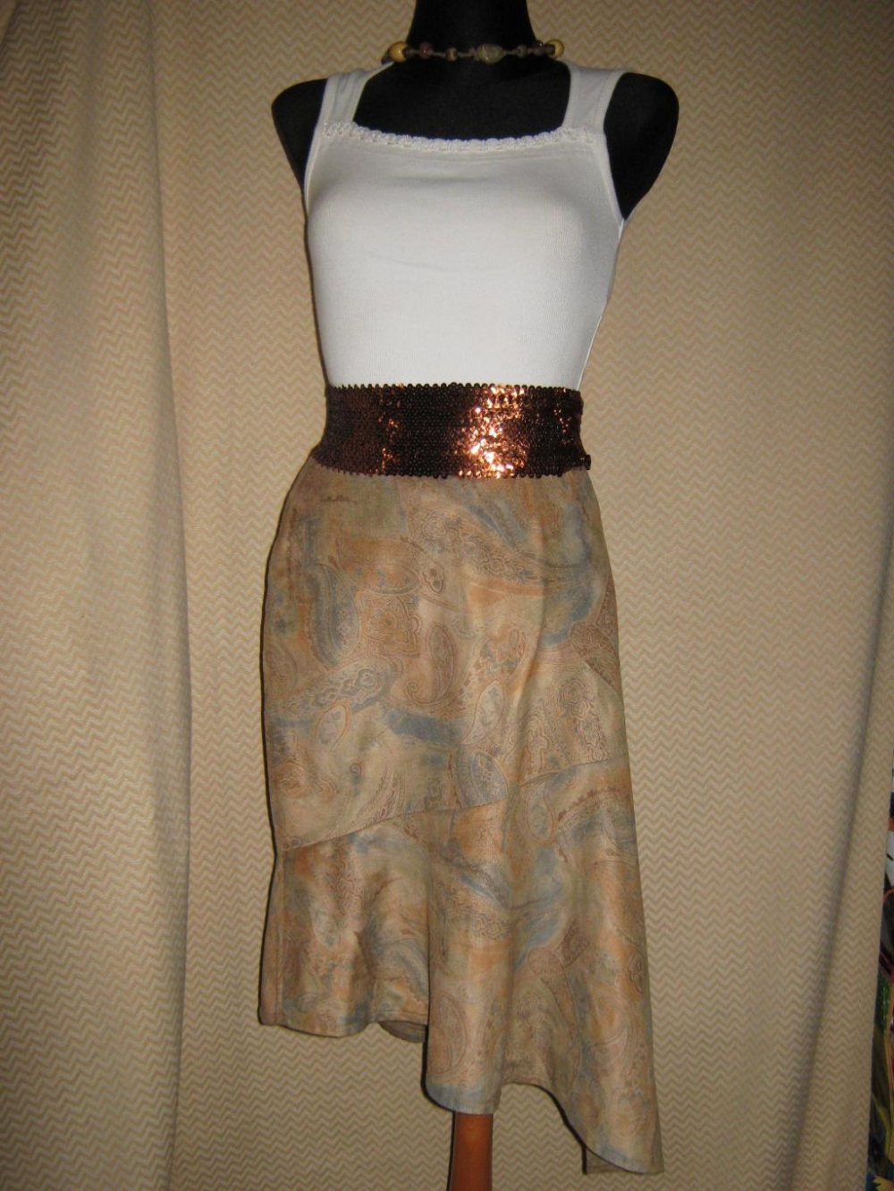 NEUw * Asymmetrisch * Boho * Hippie * Gipsy- Style * wie Leder * Paisley * Zipfel * Rock 