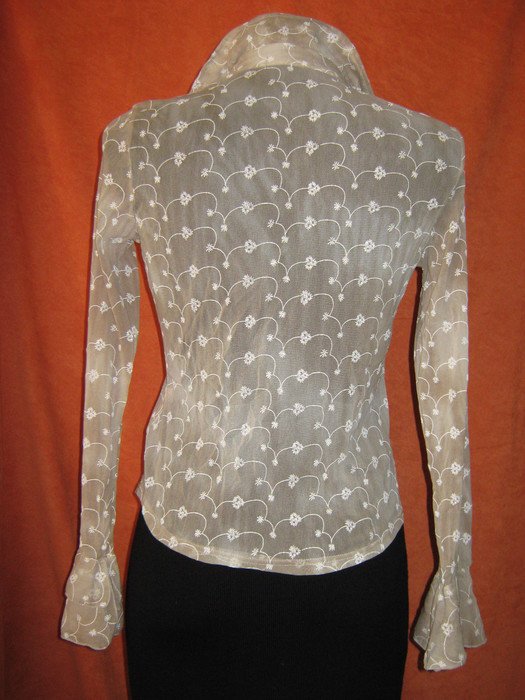 NEU * Original VINTAGE * Flamenco * Romantik * Festival * Hippie- Style * Rüschen * Volant * Seiden- Chiffon * Bodycon * Bluse 