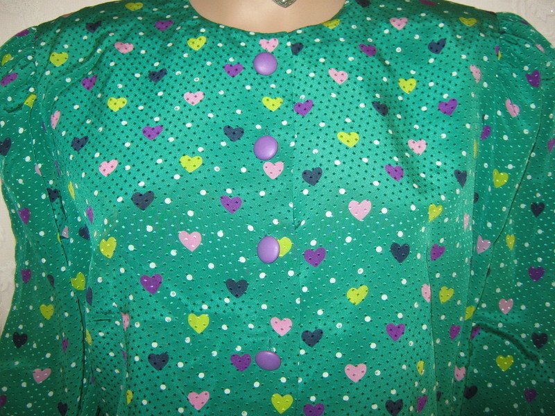  NEU * Original VINTAGE * Seiden * Peplum * Schößchen * Bluse * Jäckchen ''STUDIO DRESS de Luxe'' Gr. 38- 40/ S- M * smaragd- grün * bunt *