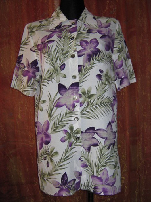 NEU mit ETIKETT * Ausgefallen * Business * Freizeit * Orchideen * Blumen * Blüten Karikik- Style * DESIGNER * Kurzarm * BLUSE * Gr. 38/ S * aubergine * lila * weiss * grün *