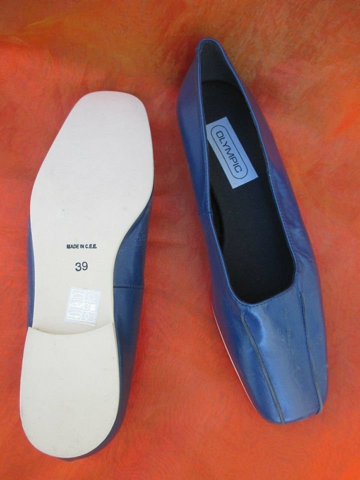 NEU * Stylisch * edel * Maritim * Navy * Sailor * Marine * Look * Echt- Leder * Ballerinas * Pumps * Schuhe 