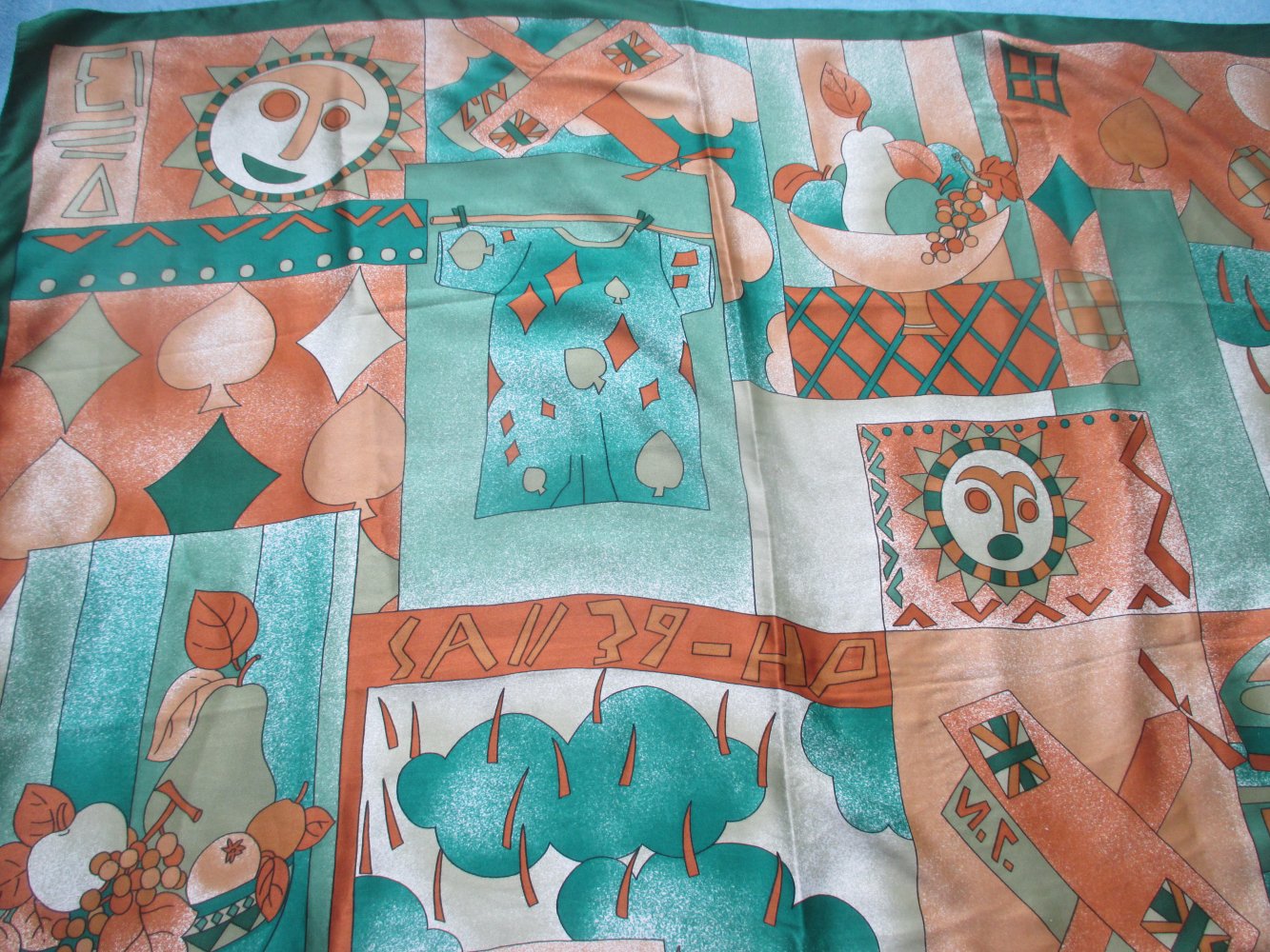  NEU mit Etikett * Edel * ausgefallen * Silk * Seiden * Satin * Sonnen * Obst * Auto * Print * XXL TUCH * SCHAL * Scarf 