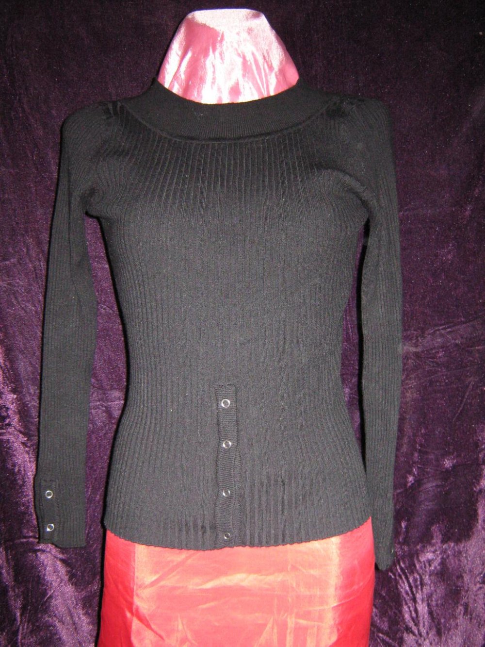   NEUw * Edel * klassisch * modern * DESIGNER * Bodycon * Feinstrick * Fein- Strick * Pullover * Gr. 38- 40/ S- M * schwarz * Gothic *
