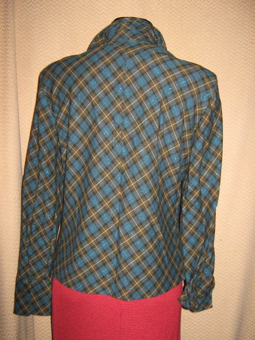 NEU * Original Granny VINTAGE * Diagonal Karos * Glitzer * Hemd- Bluse * Jacke 