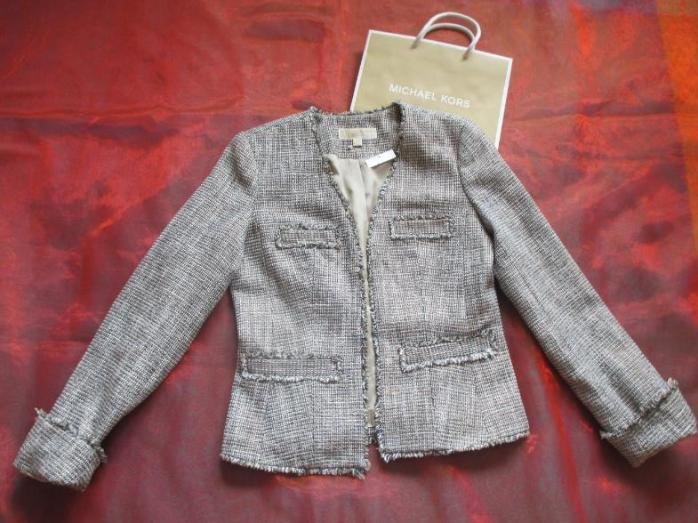 NEU mit ETIKETT * Business * Anzug * Kostüm * Chanel- Style * Fransen * Karo * Boucle * Kurz * Blazer * Jacke 