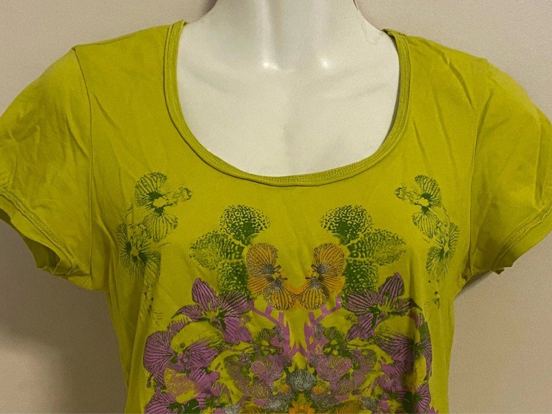 NEU * Silber- Glitzer * Blumen * Blüten * Flower- Power * Tatoo- Print * Bodycon * T- Shirt 