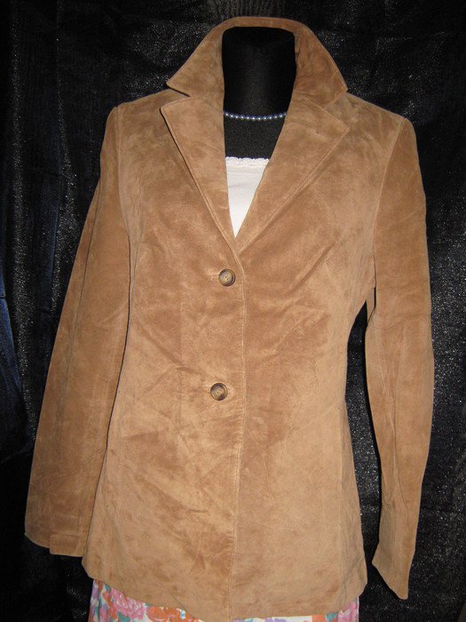 NEU * Original VINTAGE * Echt- Wild Leder * DESIGNER * Old- School- Style * Blazer * Jacke * Gr. 38- 40/ S- M * caramél- braun *