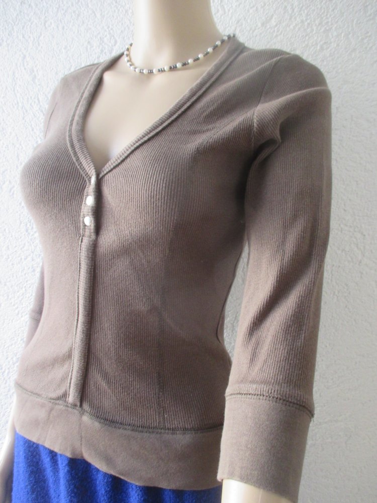 NEU * Sexy * Basic * Dreiviertel Arm * Bodycon * Ripp * T- Shirt 