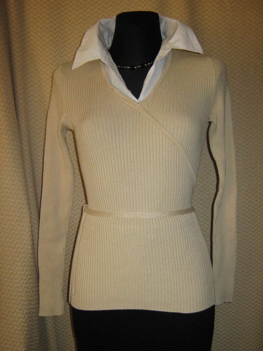 NEUw * Sexy * Wickel- Optik Pullover mit Kragen * 2 in 1 