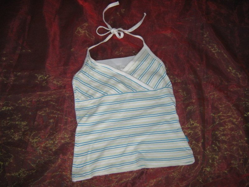 NEUw * Sexy * Original VINTAGE * Streifen * Bodycon * Neckholder * TOP * T- Shirt 
