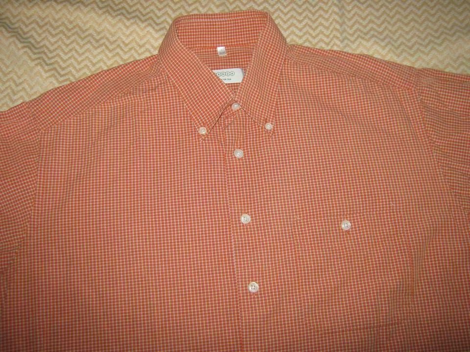 NEU * Sportiv * edel * DESIGNER * Business * Freizeit * Karo * Kurzarm * Hemd * Gr. 40, 41- 42/ M- L * terra-cotta- weiß *