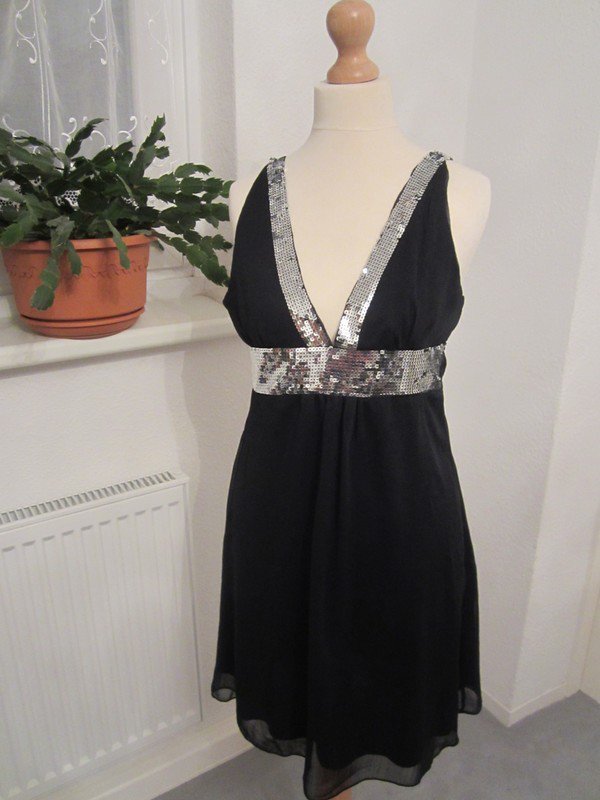 NEU mit ETIKETT * Sexy * ausgefallen * Cocktail * Disco * Abend * Ausgeh * Glitzer * Pailletten * Seiden * Chiffon * Träger * Kleid 
