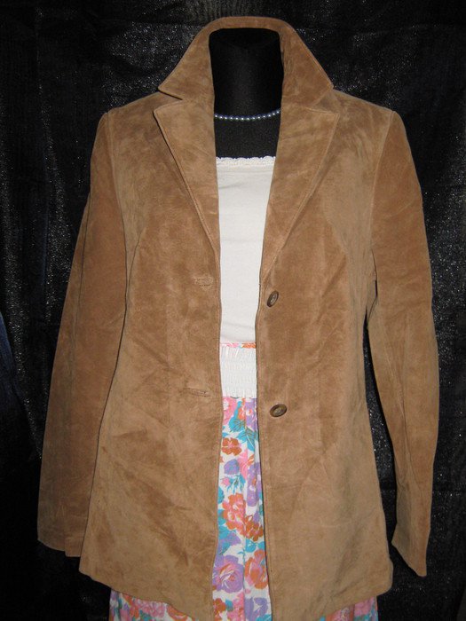 NEU * Original VINTAGE * Echt- Wild Leder * DESIGNER * Old- School- Style * Blazer * Jacke * Gr. 38- 40/ S- M * caramél- braun *