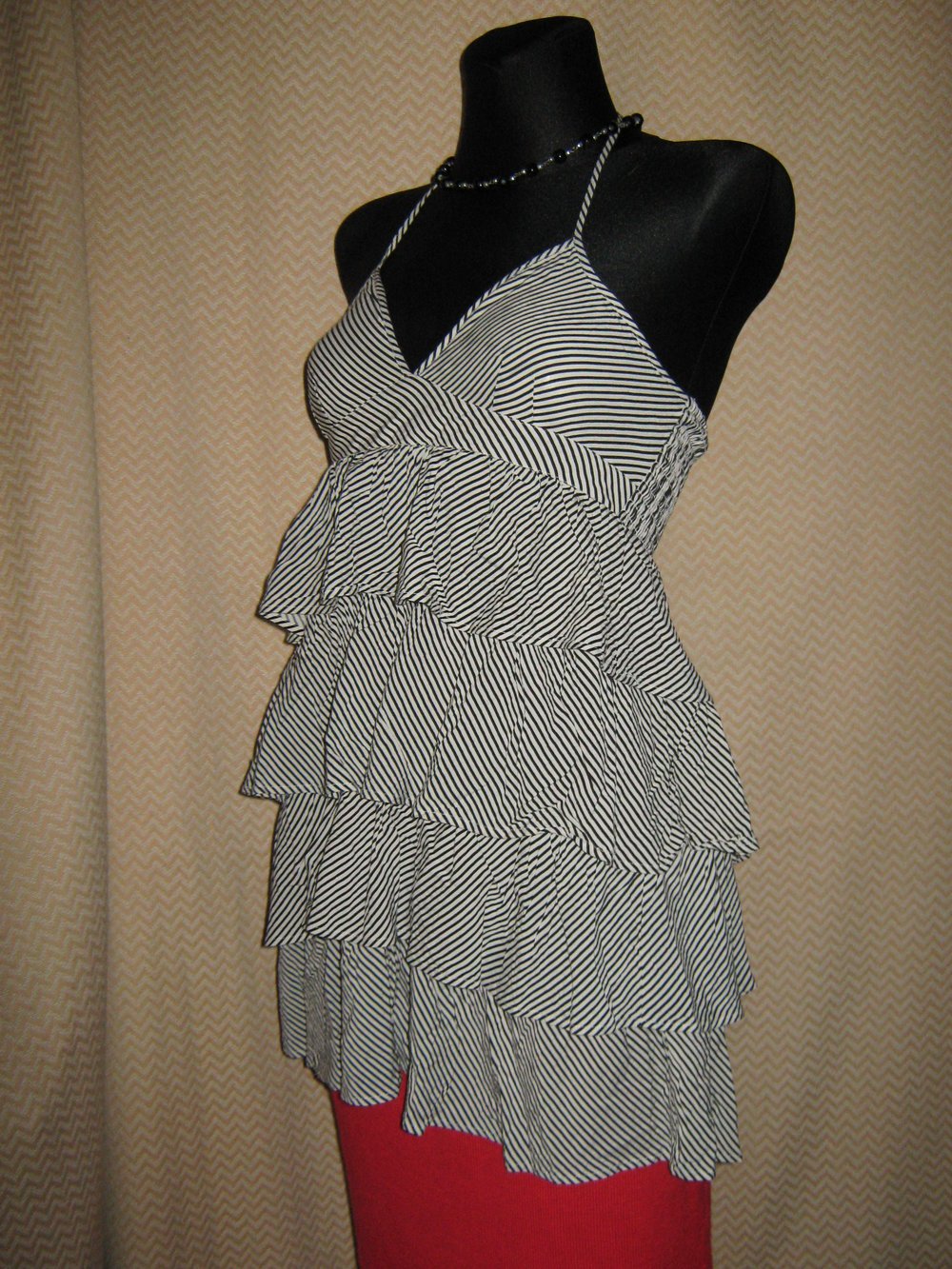 NEU * Salsa- Style * Streifen * Baby- Doll * Volant * Neckholder * Träger * Blusen TOP 