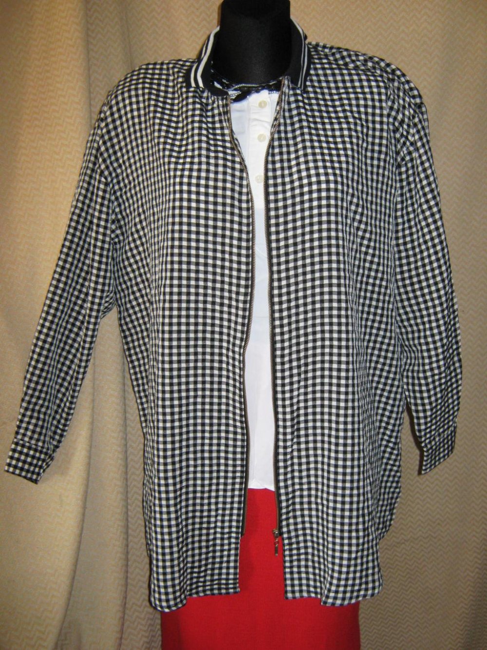 NEU * Stylisch * Original VINTAGE * Rockabilly * Vichy- Karo * Allround * DESIGNER * Jacke * Gr. 40- 42, 44- 46/ M- L * schwarz * weiss * black and withe *