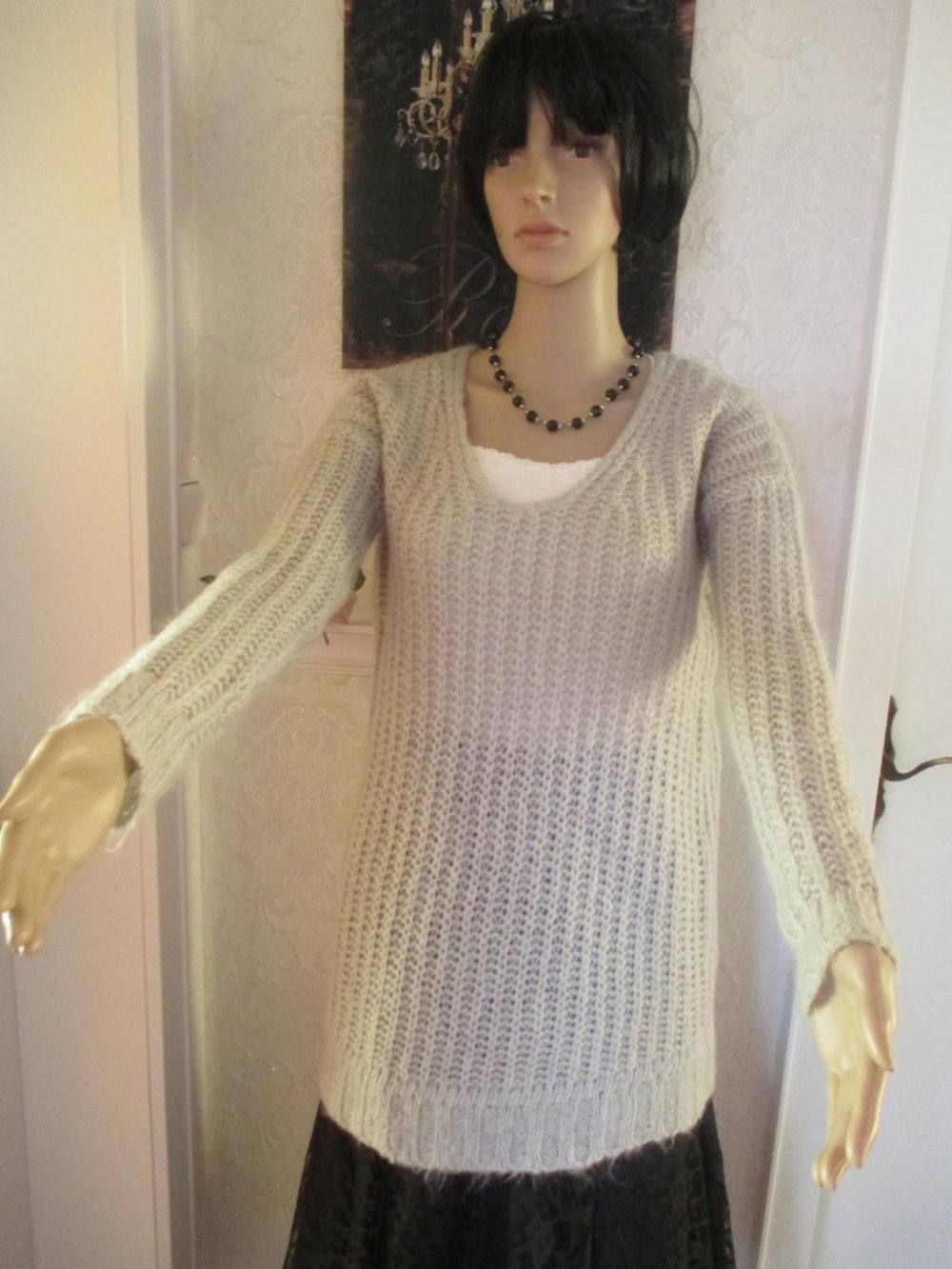 NEU * Kuschelig * Mohair * Grobstrick * Long Pullover oder Mini- Kleid 