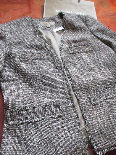 NEU mit ETIKETT * Business * Anzug * Kostüm * Chanel- Style * Fransen * Karo * Boucle * Kurz * Blazer * Jacke 