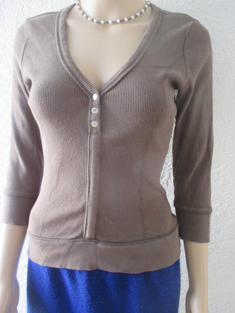 NEU * Sexy * Basic * Dreiviertel Arm * Bodycon * Ripp * T- Shirt 