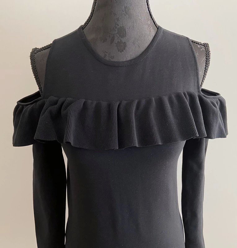 schwarzes Nylon Kleid