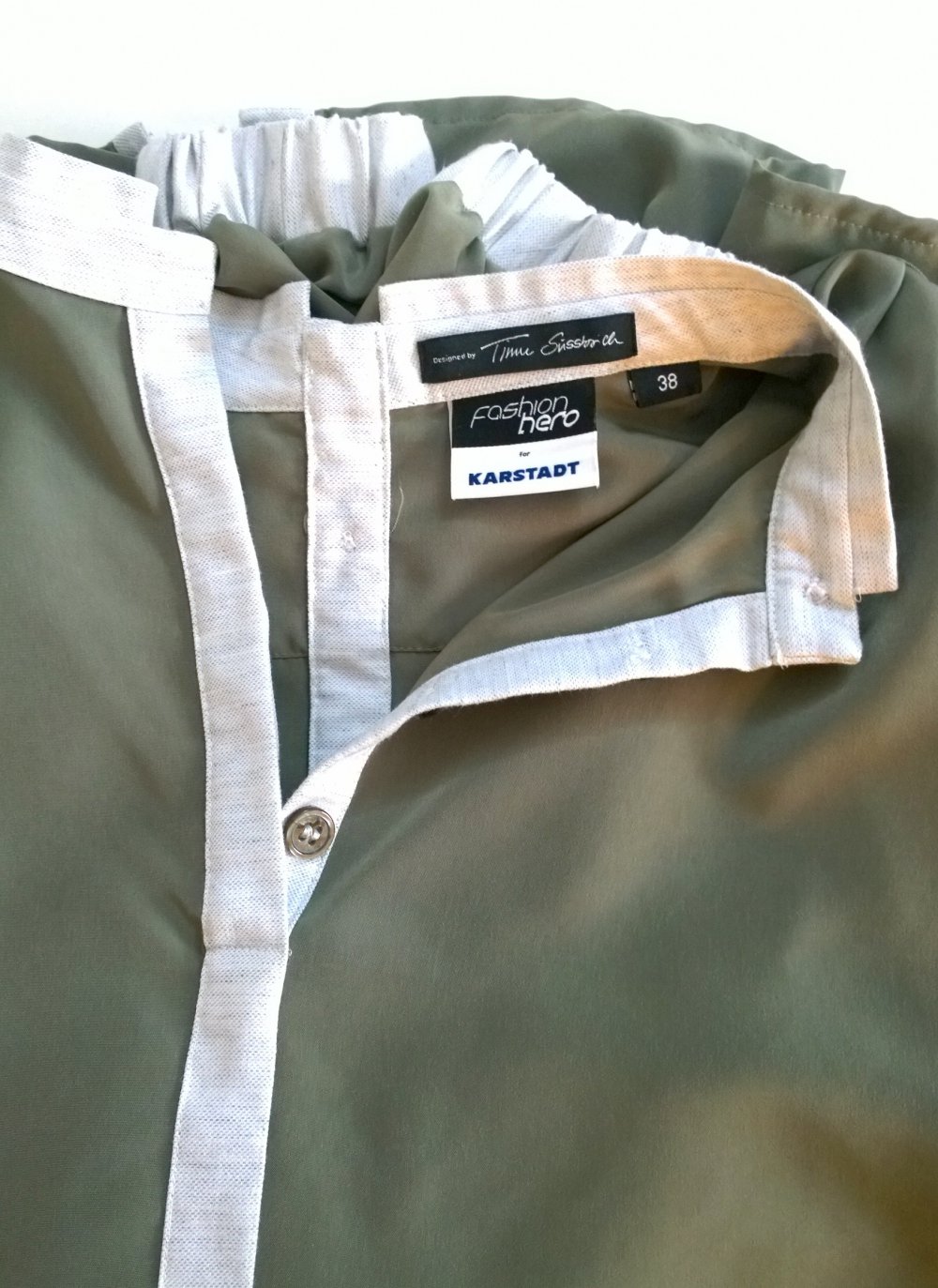 Bluse, khaki, Tim Süssbrich,Gr.38 Designerbluse
