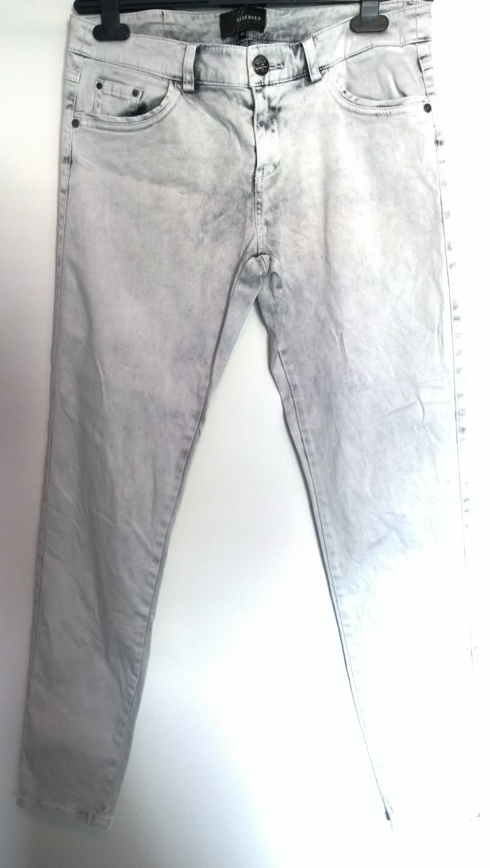 Hose reserved Gr.40 weiß/grau marmoriert