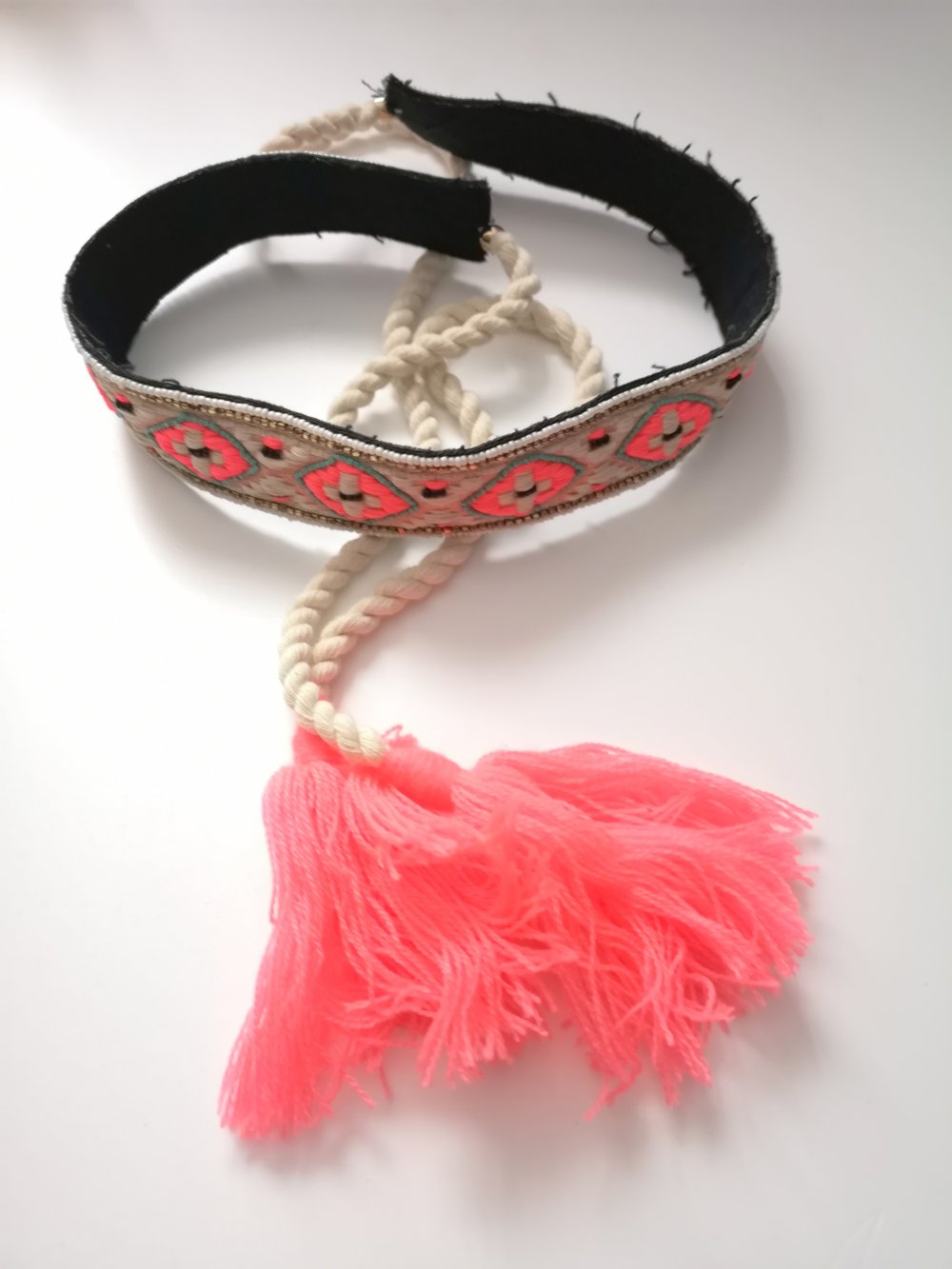 Hüftgürtel Kordelgürtel Gürtel Neon Coral Ibiza Hippie