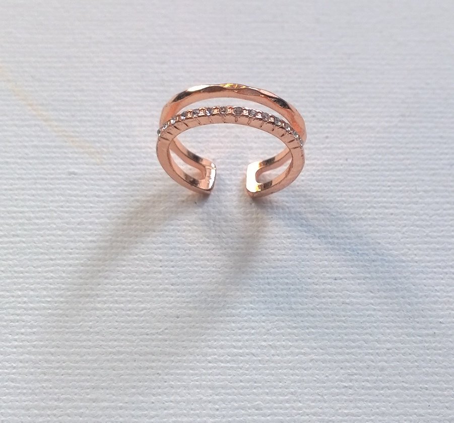 Ring,Rosegold, Modeschmuck, Steinchen, Gr.16