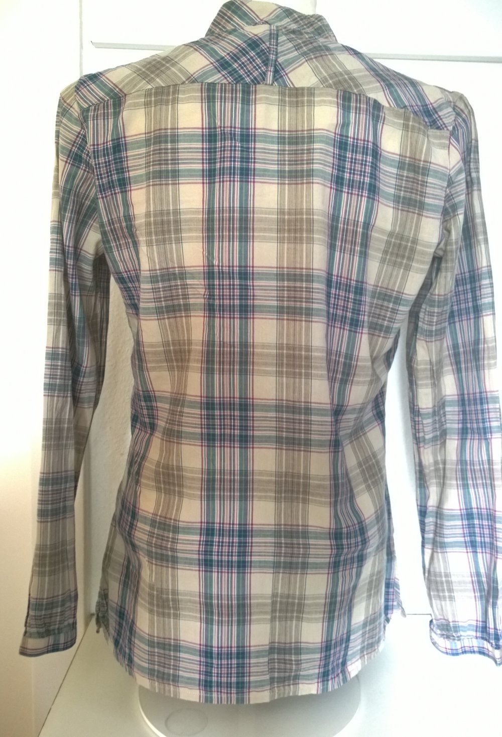 Tunika, Bluse, Manguun, Gr.S, kariert, beige, blau, lila