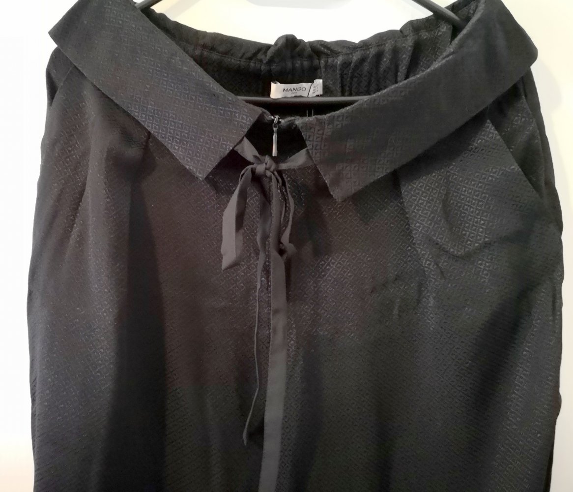 Haremshose, Jacquard Hose, schwarz, Mango, Gr.M