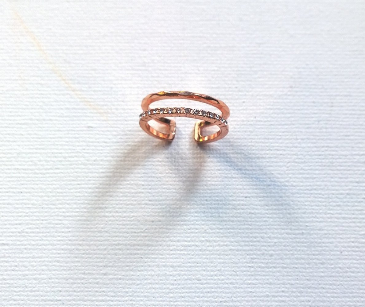 Ring,Rosegold, Modeschmuck, Steinchen, Gr.16