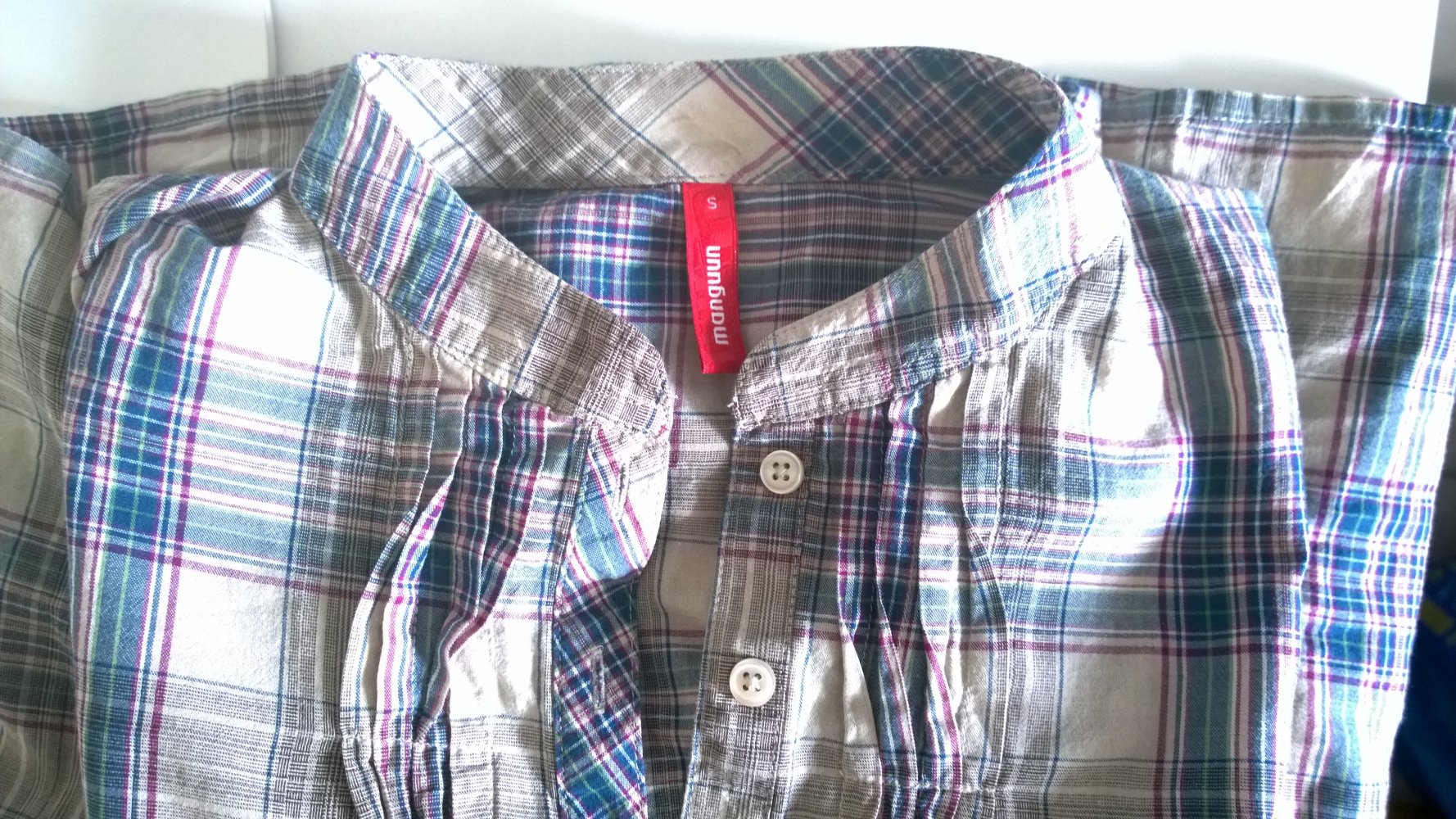Tunika, Bluse, Manguun, Gr.S, kariert, beige, blau, lila