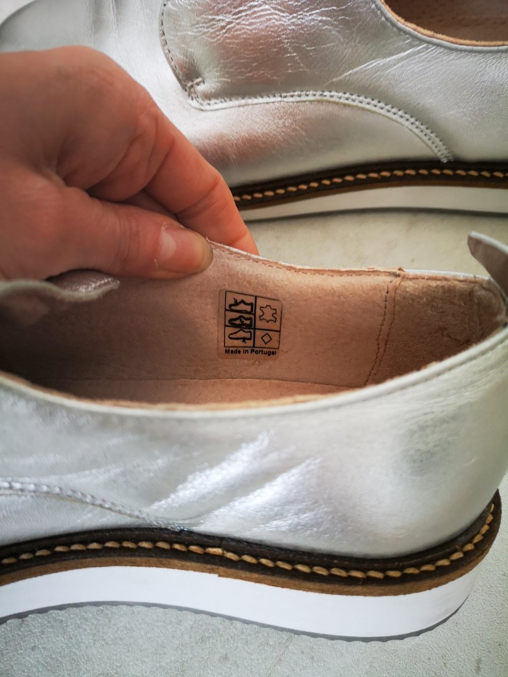 Zign Slipper Silber Leder Größe 40