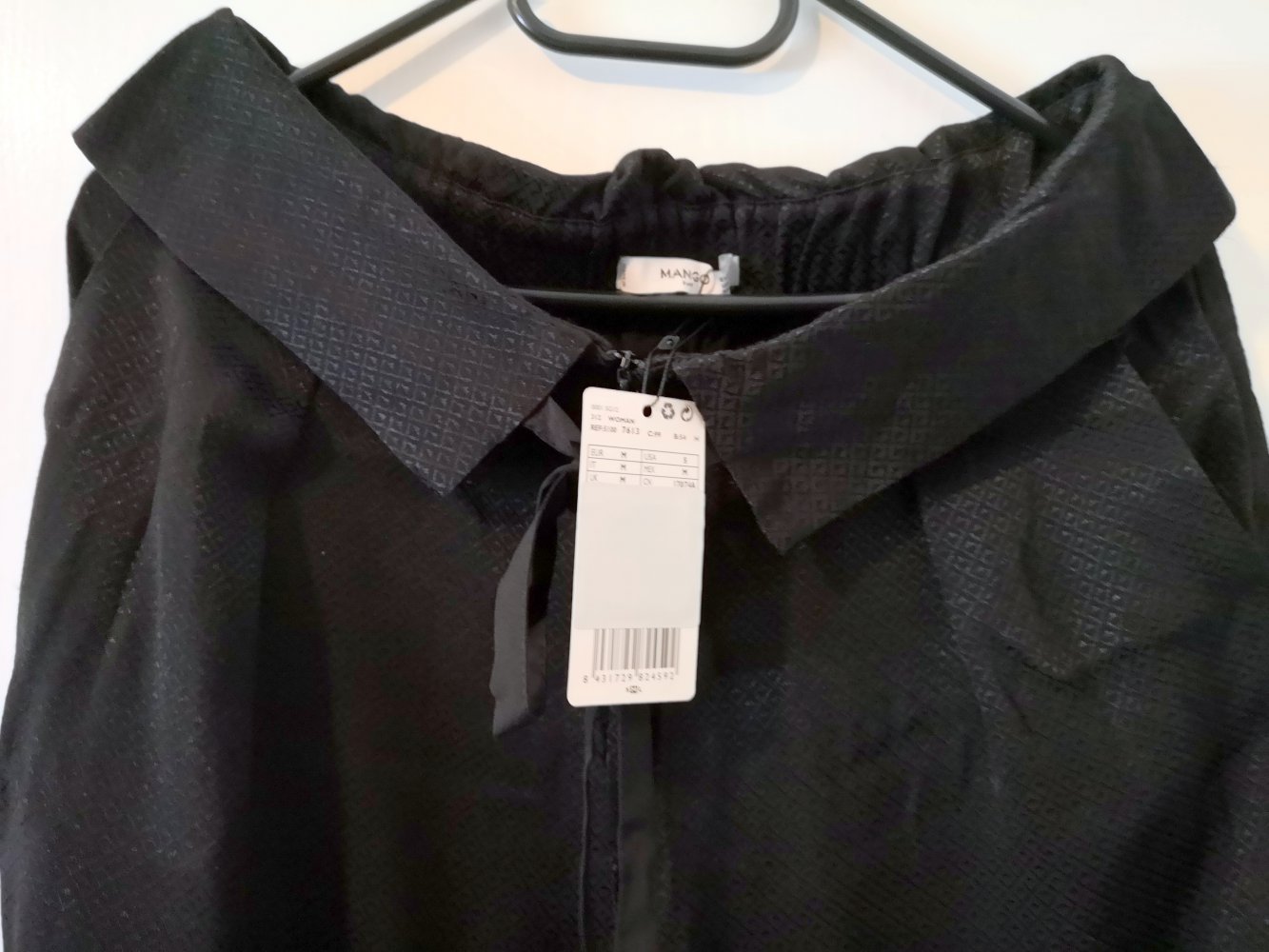 Haremshose, Jacquard Hose, schwarz, Mango, Gr.M