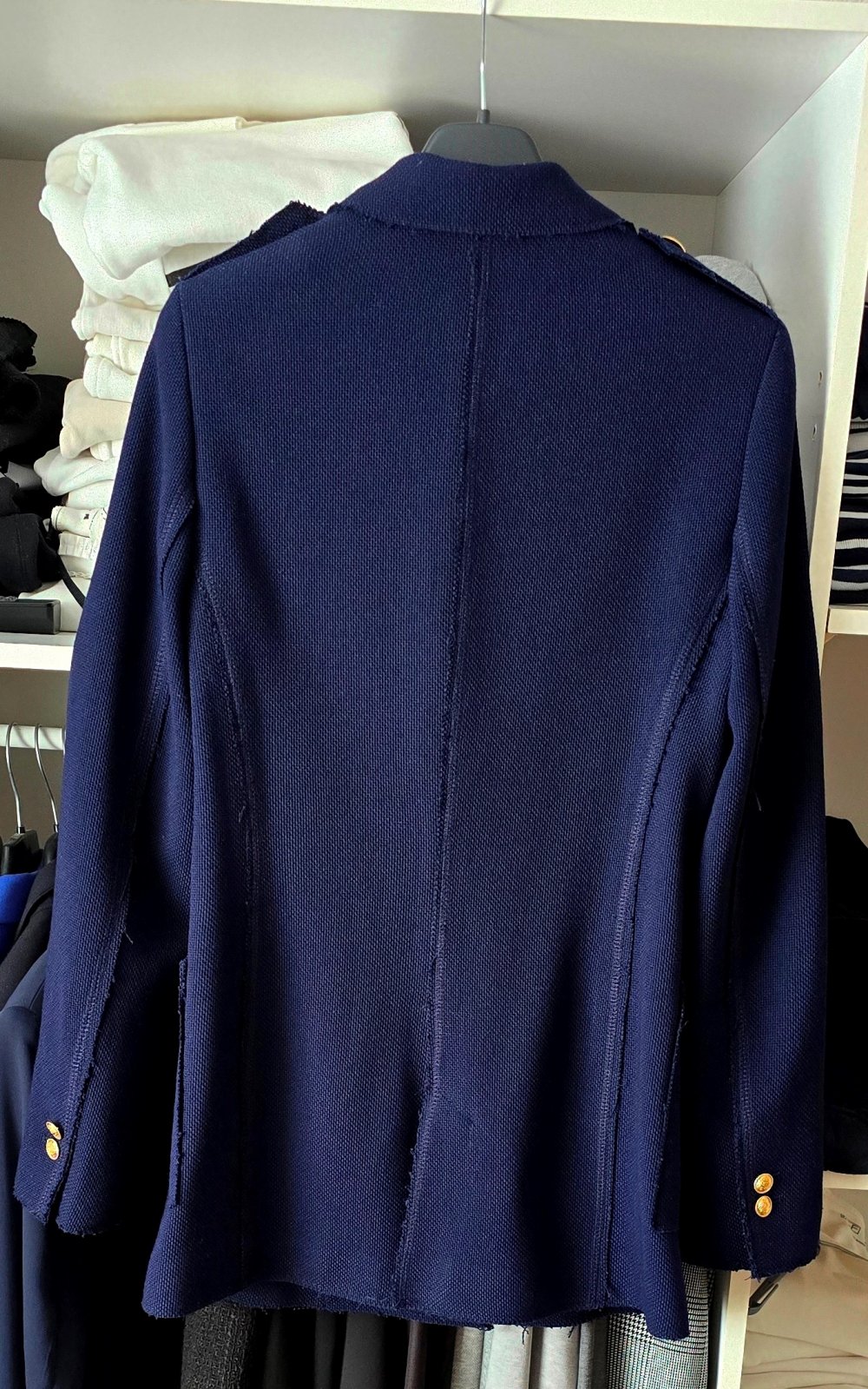 ZARA Blazer Marine Look blau XS Doppelreiher Goldknöpfe
