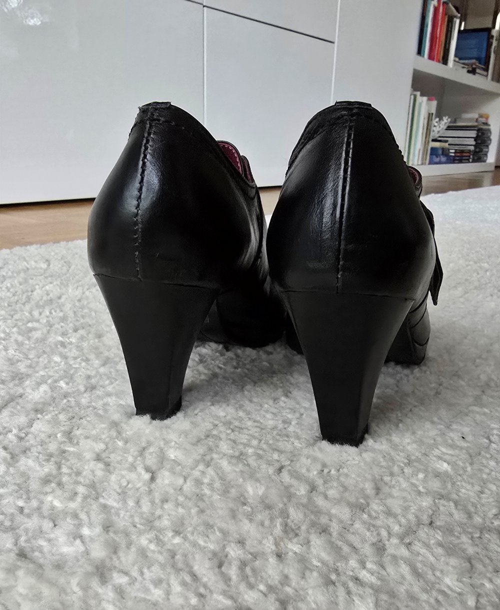 Andrea Conti Echt Leder Ankle Boots Booties Pumps Blockabsatz Halbschuh 38