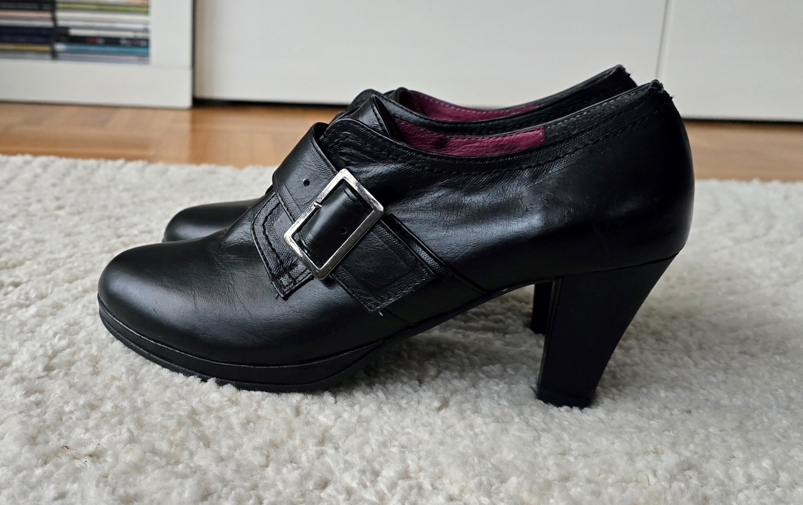 Andrea Conti Echt Leder Ankle Boots Booties Pumps Blockabsatz Halbschuh 38