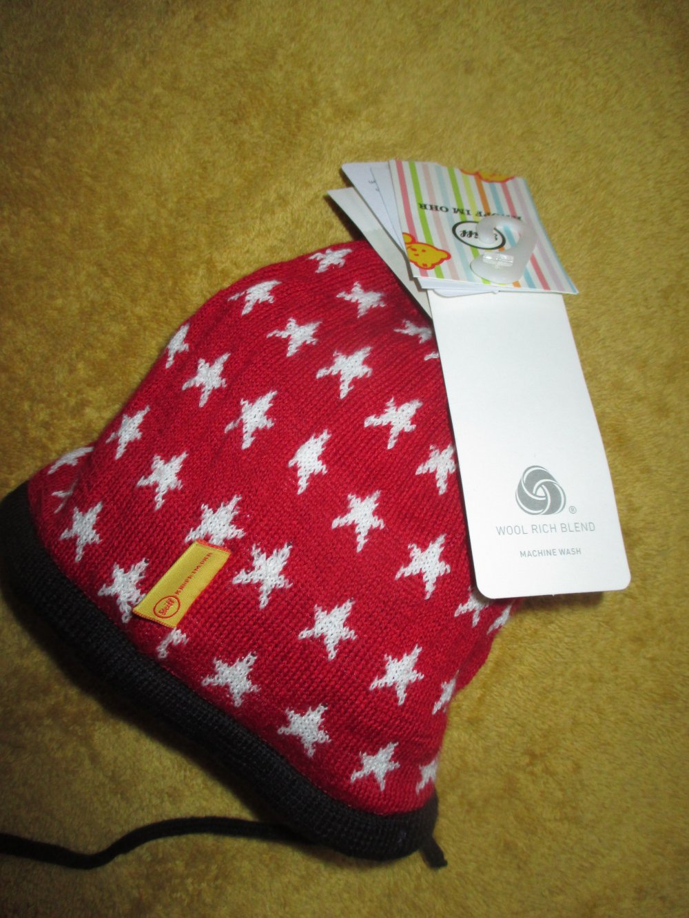NEU mit ETIKETT * Baby * Boy oder Girl * Sterne * Stars * Feinstrick * Wolle * Beanie * Mütze 
