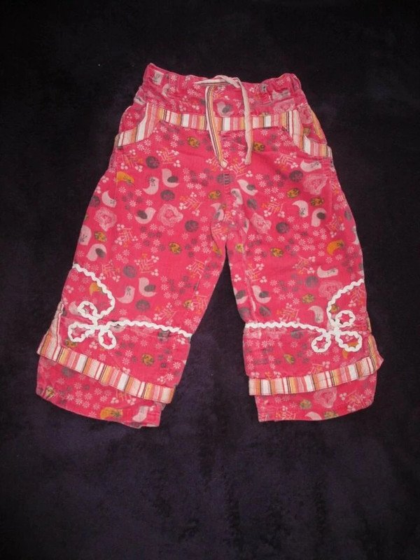 NEU * Niedlich * GIRL * Blumen * Flower * Vögel * Bird * Print * Samt- Velours * 7/8 Dreiviertel * Hose 
