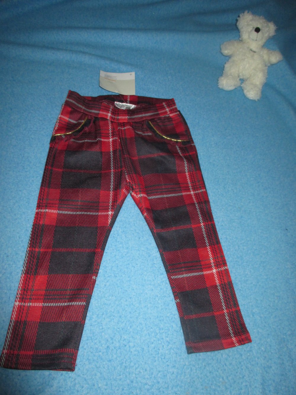NEU mit ETIKETT * Baby * GIRL * Tartan * Karo * Glitzer * Stretch * Schlupf * Hose * Legging * Jegging 
