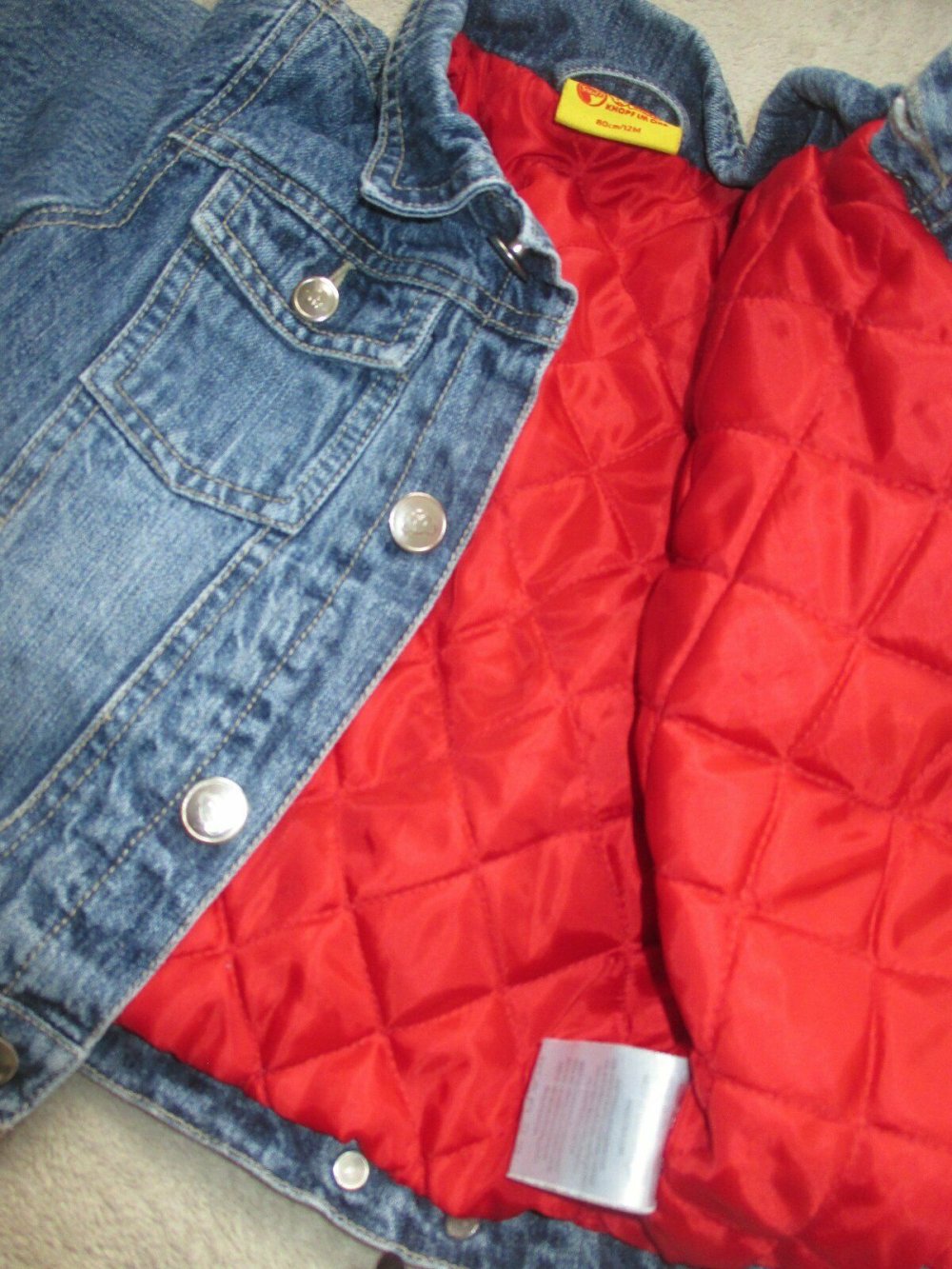   NEU mit ETIKETT * Niedlich * Baby * BOY oder auch GIRL * Unisex * Klassische * 3D Bären- Applikation * Winter * Jeans * Jacke 