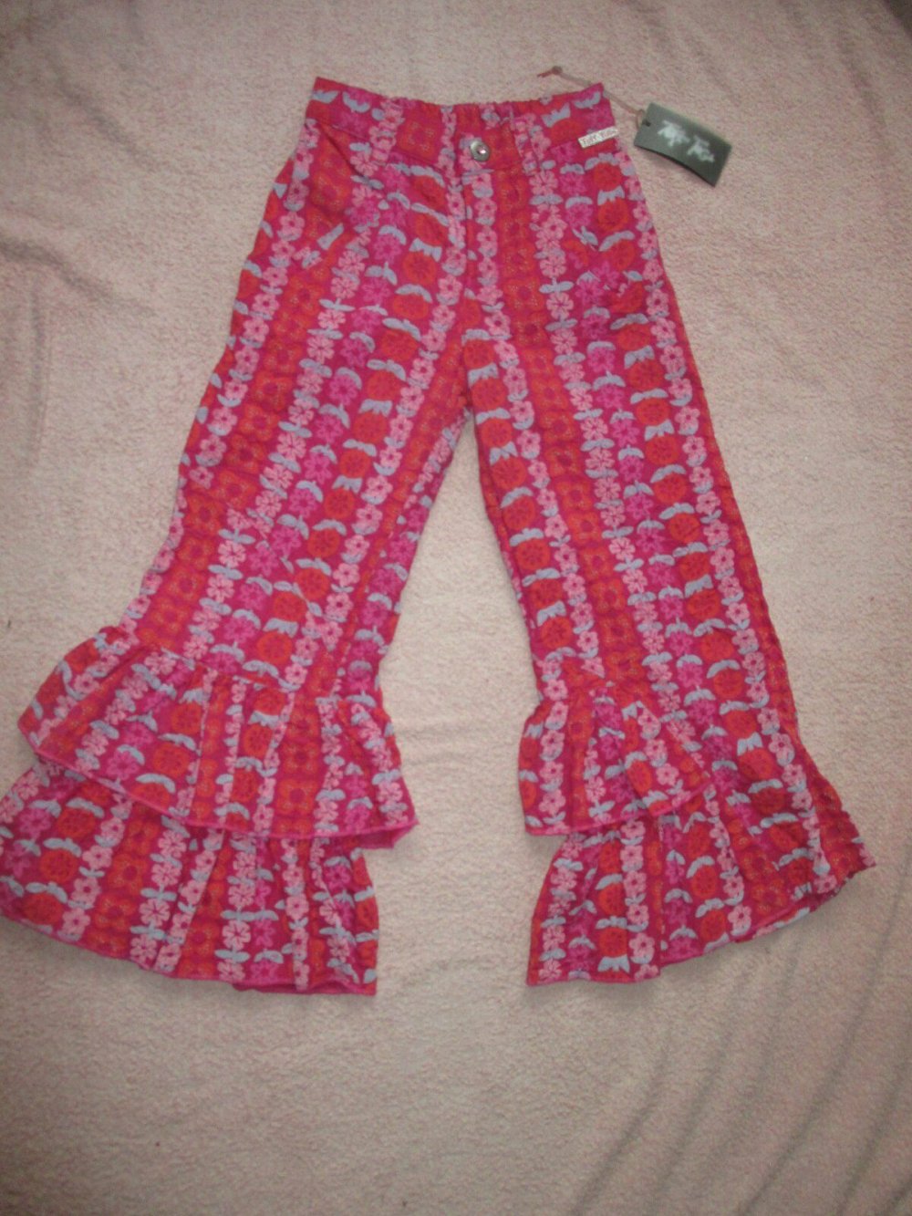 NEU mit ETIKETT * Niedlich * GIRL * Hippie * Blumen * Blüten * Flower * Stickerei * Print * Schlag * Hose 