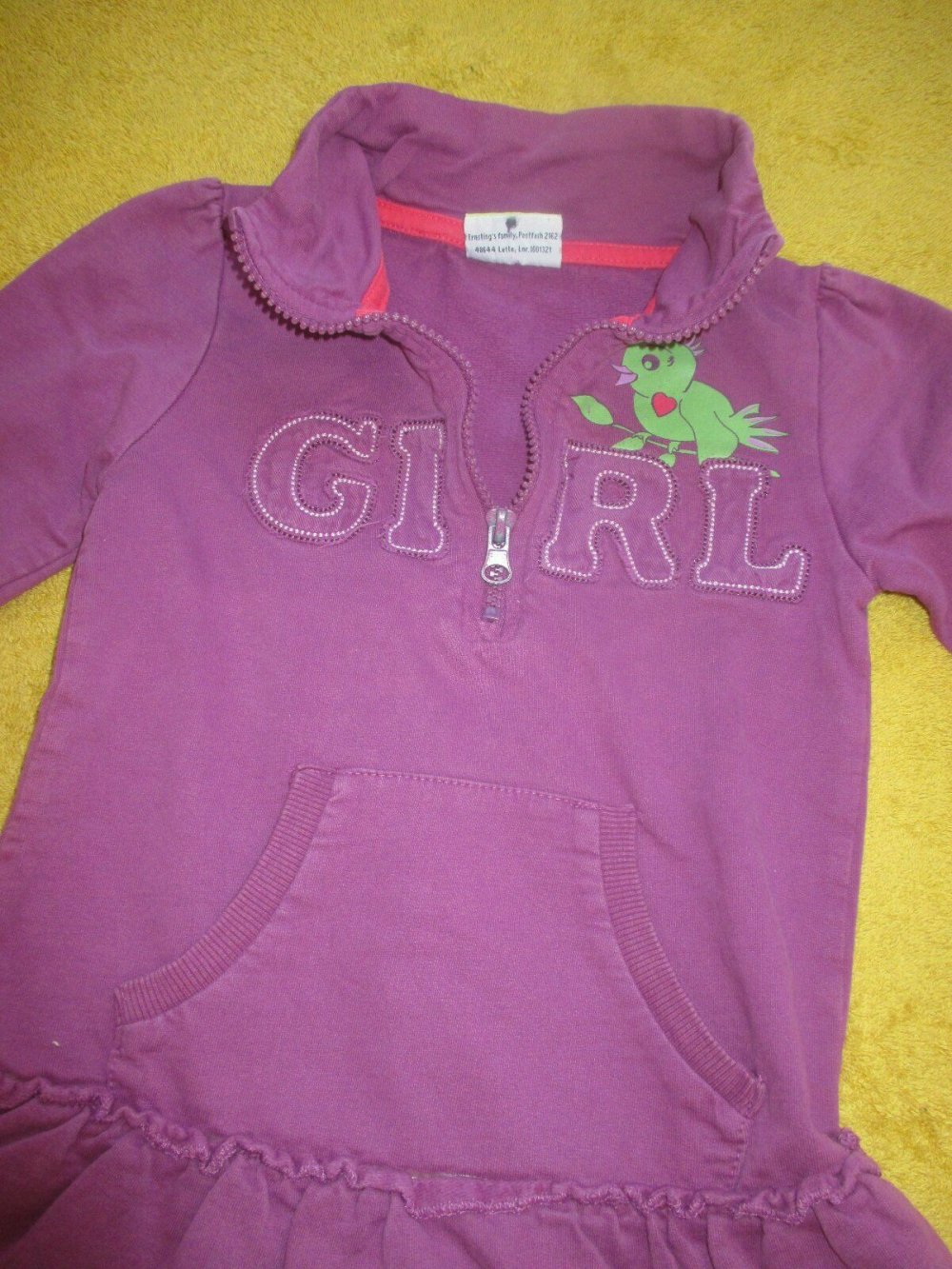 NEU * Niedlich * weich * Girls * Mädchen * Stickerei * Print * Volant * Baumwolle * Sweat- Shirt * Kleid 