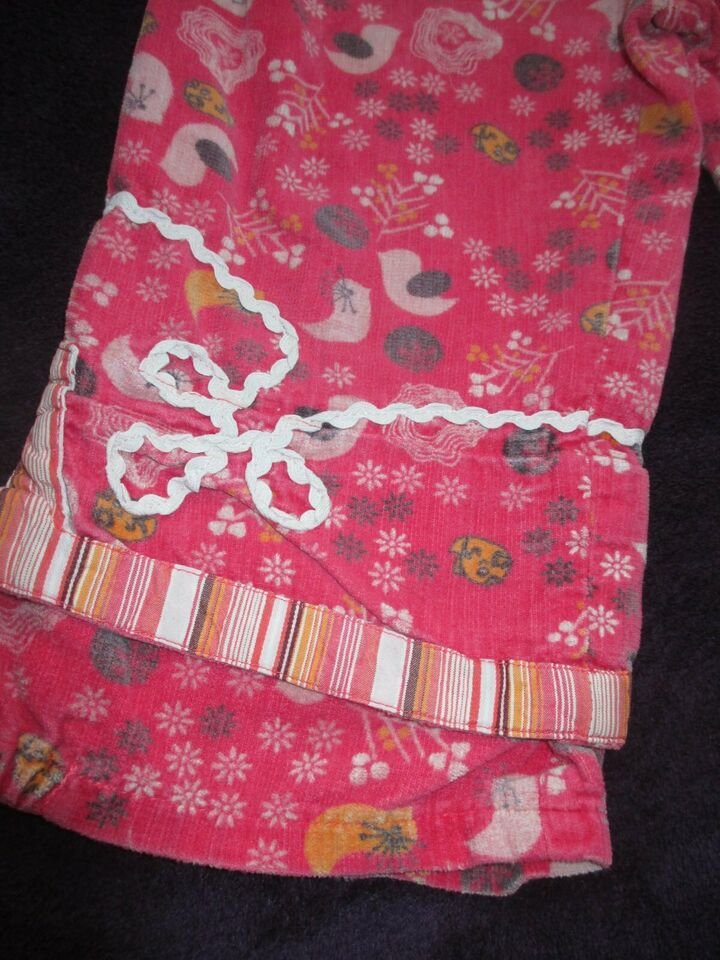 NEU * Niedlich * GIRL * Blumen * Flower * Vögel * Bird * Print * Samt- Velours * 7/8 Dreiviertel * Hose 