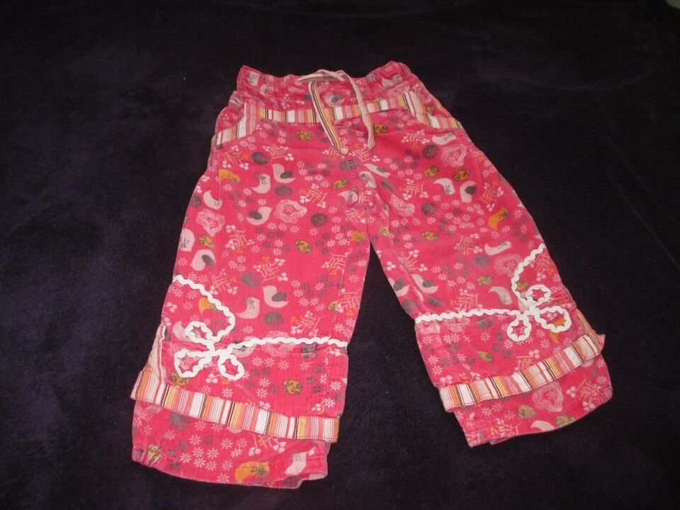NEU * Niedlich * GIRL * Blumen * Flower * Vögel * Bird * Print * Samt- Velours * 7/8 Dreiviertel * Hose 
