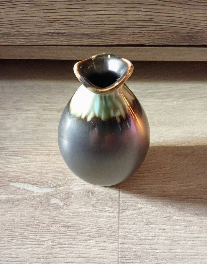 Vase schwarz opal Vintage 50's