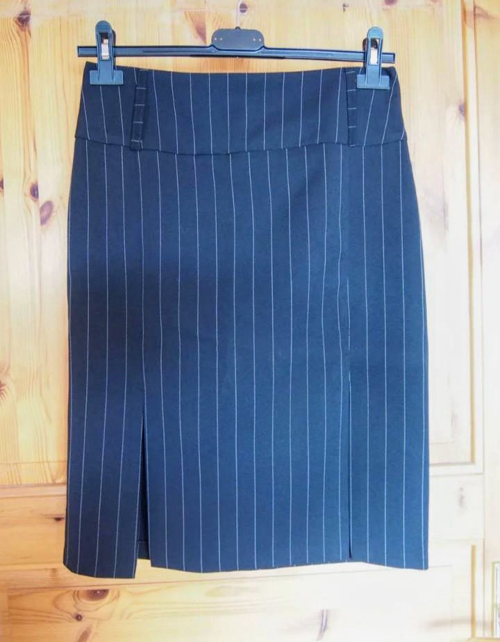 Nadelstreifen Rock schwarz Vintage Y2K