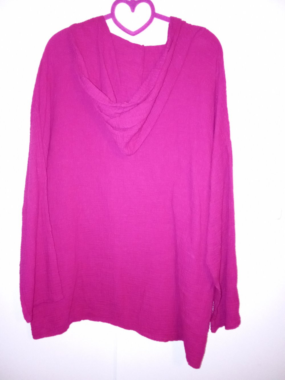 Bluse mit Kapuze magenta NEU